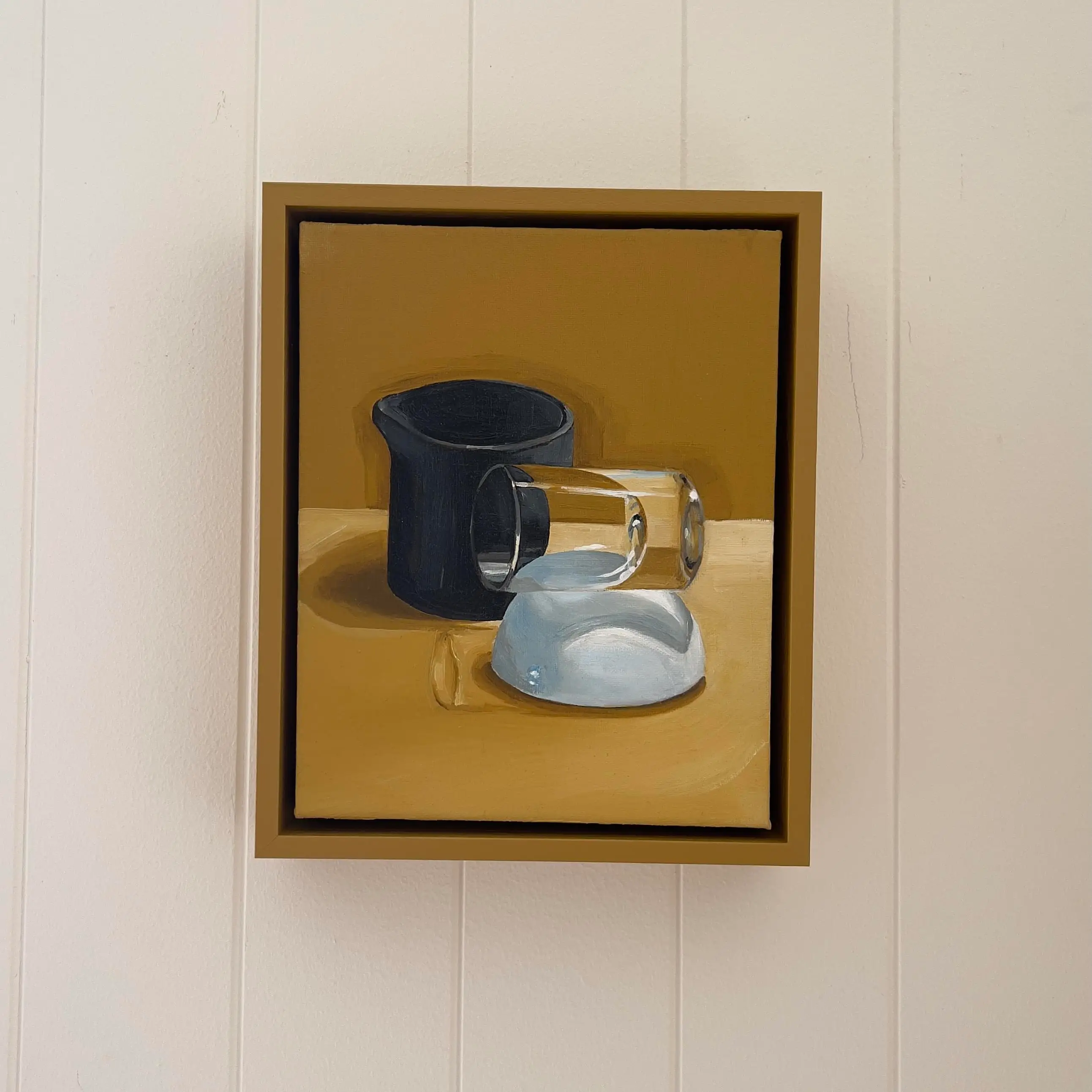 MINNIE TAYLOR yellow ochre pale blue vessel